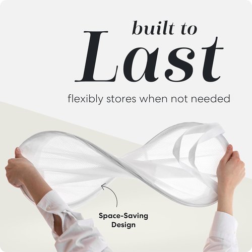 Handy Laundry Collapsible Mesh Pop-Up Hamper - 2-Pack, Space-Saving Design with Side Pocket, Breathable & Durable (White)