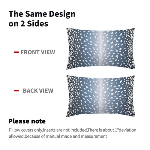 Antelope Lumbar Pillow Covers 12X20 Inch Navy Blue Faux Fawn Deer Animal Print Decorative Pillow Cases Modern Neutral Cotton Linen Throw Pillows Set of 2 Home Decor for Sofa Porch Couch Outdoor