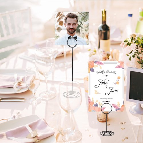 36pcs Table Number Holders,3 Size Place Card Holders Black Wire Photo Holder, Menu Memo Note Card Small Table Number Stands Picture Holder for Center Decoration Wedding Reception Party Birthday