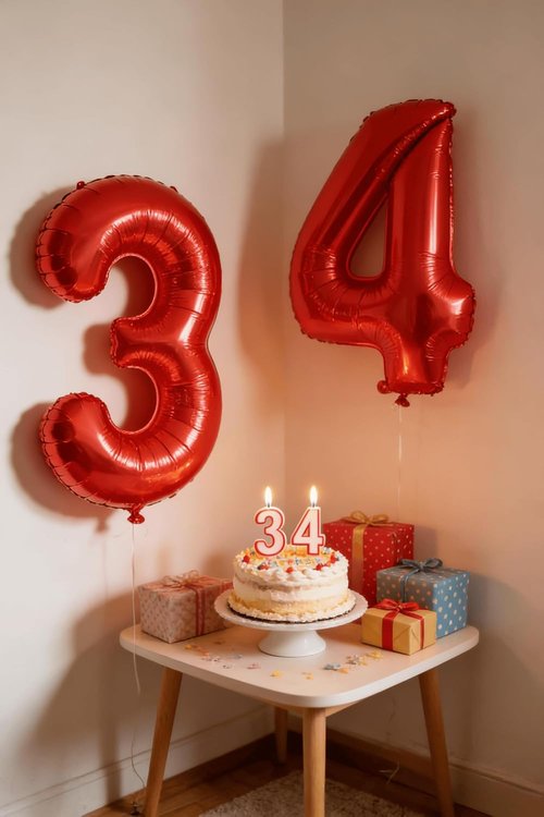 Laser Red Number 7 Balloon - 40 Inch Birthday Decoration for Girls & Women’s Parties