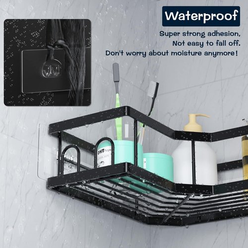 AKTECKE Shower Caddy Replacement Stickers - No Drilling Transparent Adhesive Strips | 4-Pack for Bathroom & Kitchen Storage