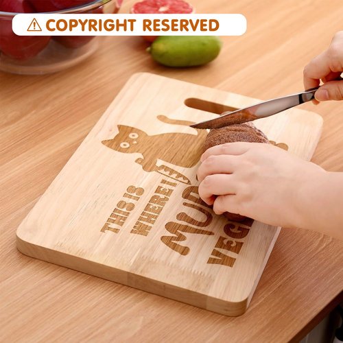 Funny Black Cat Cutting Board This Is Where I Murder Vegetable Wooden Food Serving Tray Dethawing Engraved Cooking Kitchen Wedding Gift Kitten Lovers Dietitian Women Valentines Home Decor