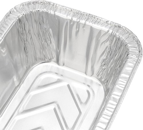 MANCHAP Foil Bread Baking Pans - 100 Pack Aluminum Trays for Food Storage | 8.6 x 4.5 x 2.4 Inch, Silver