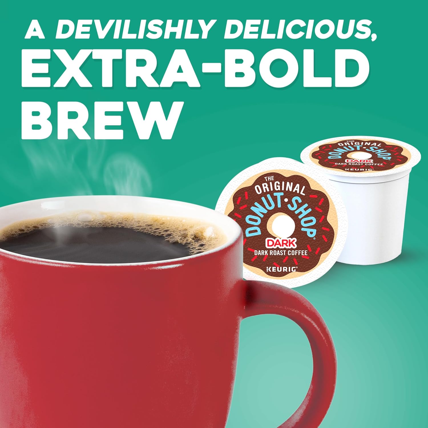 Original Donut Shop Dark Coffee - Dark Roast Keurig K-Cup Pods | 96 Count for Bold Flavor