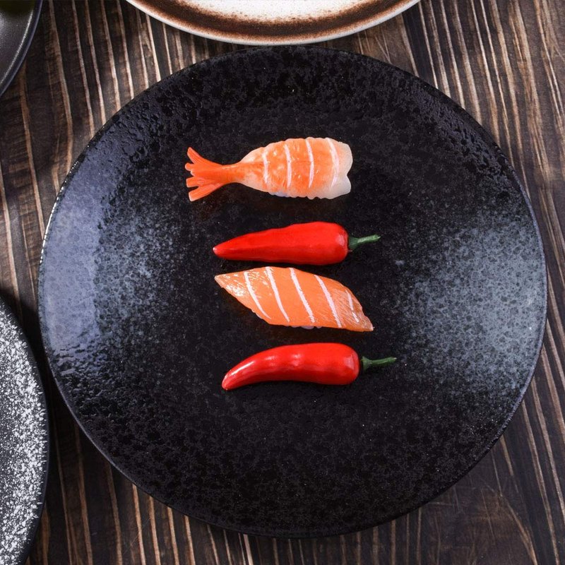 Cerficer 8 Inch Japanese Dinner Plates Set of 4 Ceramic Plates for Cake Salad Noodles Fried Vegetables