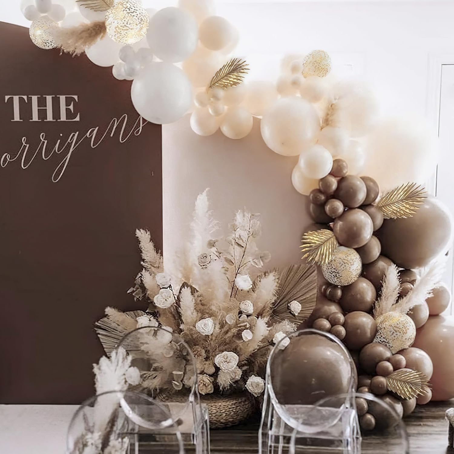 PartyWoo Dark Brown Balloons - 50pcs 12 Inch Boho Latex Helium Balloons for Fall Celebrations