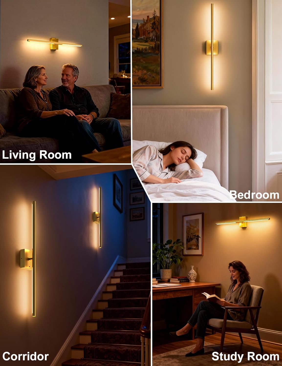 Skiennix Battery Operated Wall Sconces - 10000mAh Rechargeable LED Lights with Remote | 360° Rotation, 3000K-6000K