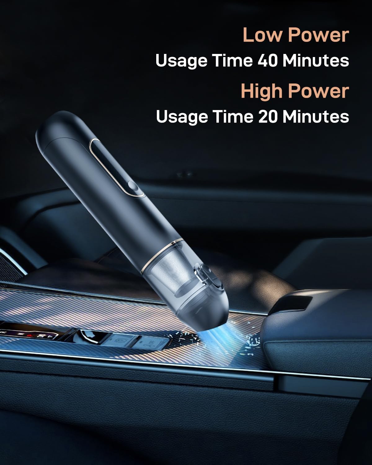 Skiennix Handheld Vacuum | Cordless Car Vacuum with 20000Pa Suction Power - Portable & Rechargeable for Home, Pets & Outdoors