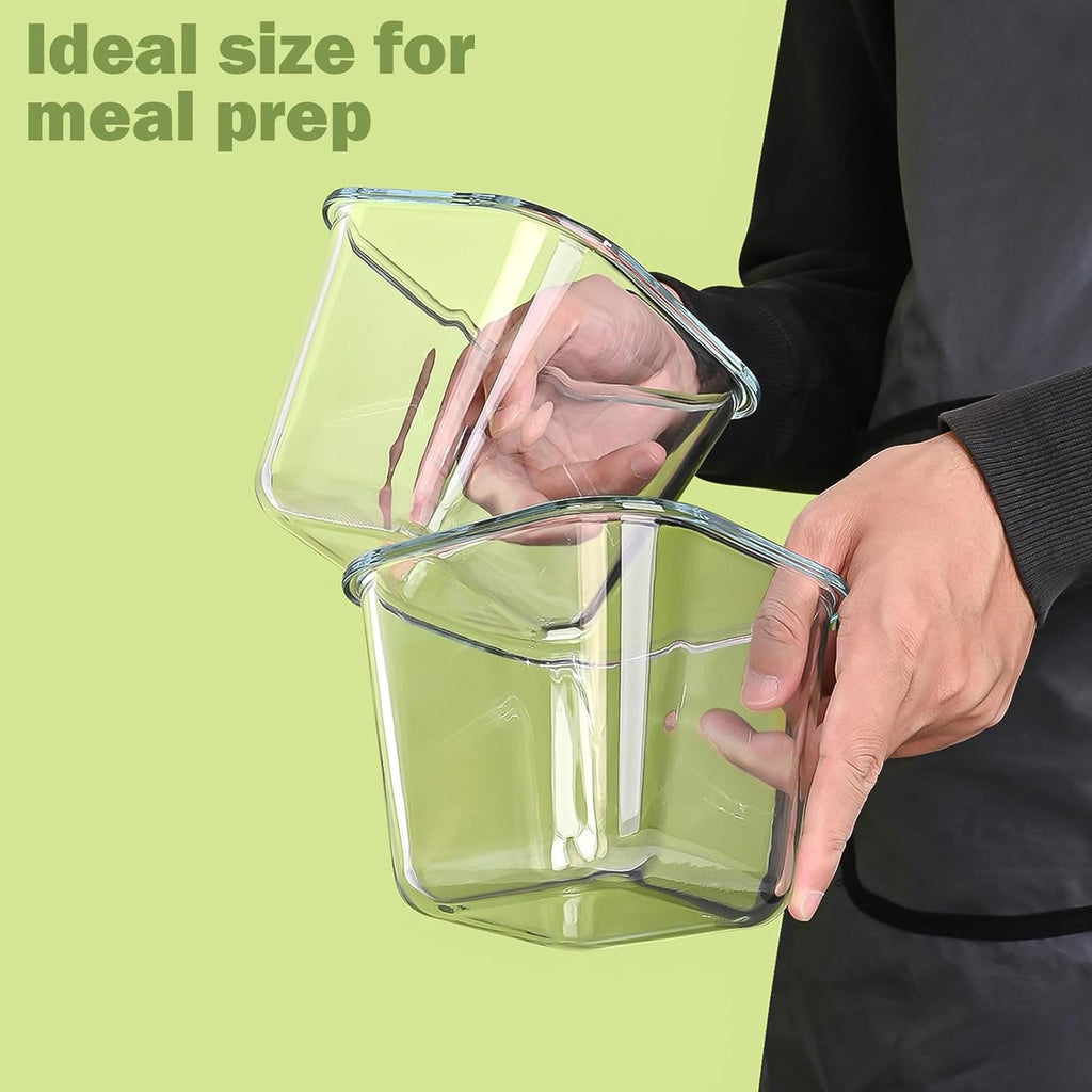 Regine Switzerland Glass Soup Containers - 32oz Borosilicate Storage with Airtight Lids | 6 Pack for Meal Prep