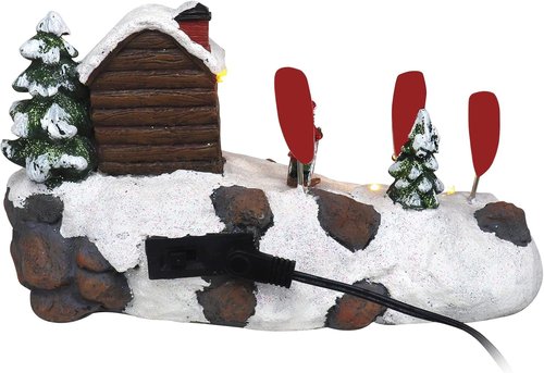 Christmas Village Tabletop Ski - Pre-Lit Winter Snow Scene | Perfect Holiday Home Decoration