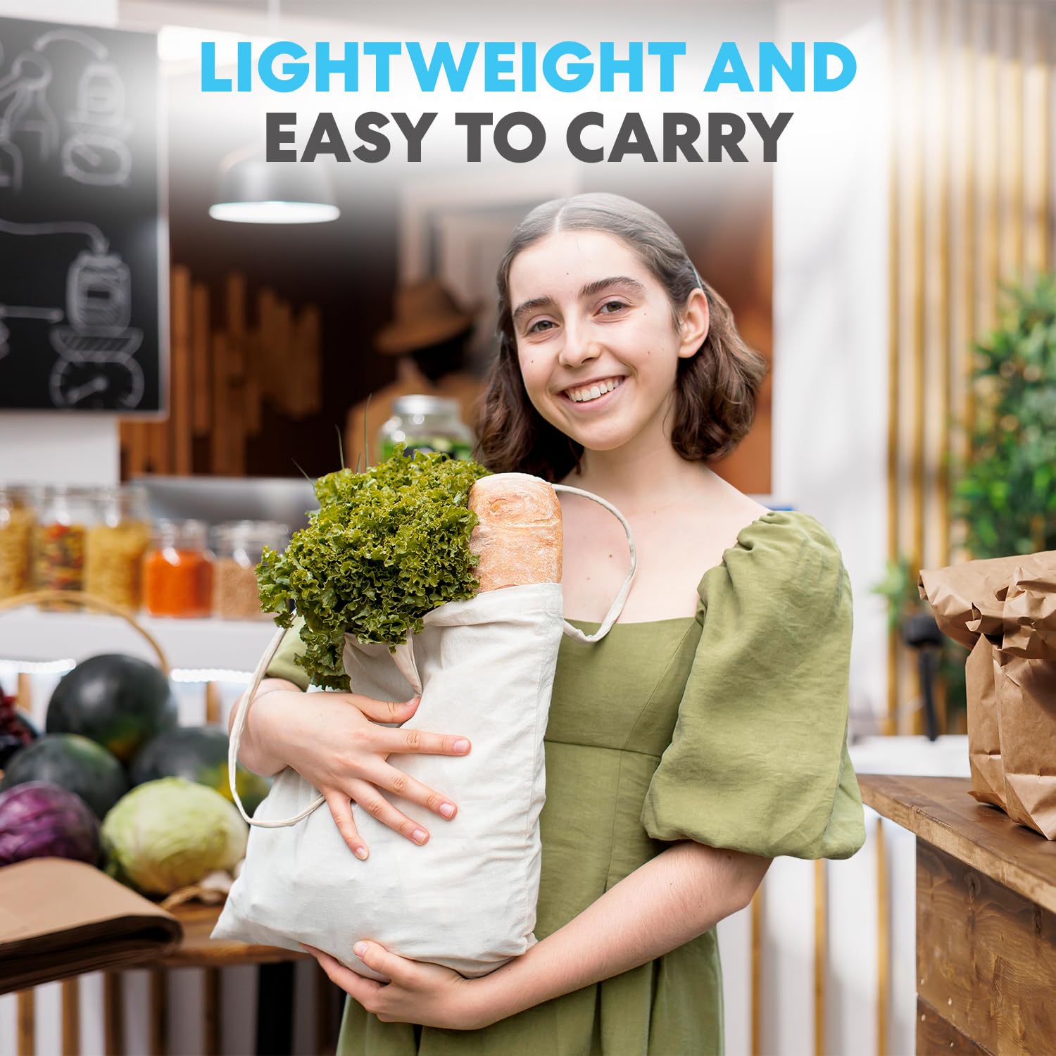 Simpli-Magic Canvas Tote Bag 13"x15" (15 Pack) – Thick Shopping Canvas Tote Bags Bulk – Blank Reusable Grocery Bags for DIY Art & Craft, Sublimation 79163 (Beige)