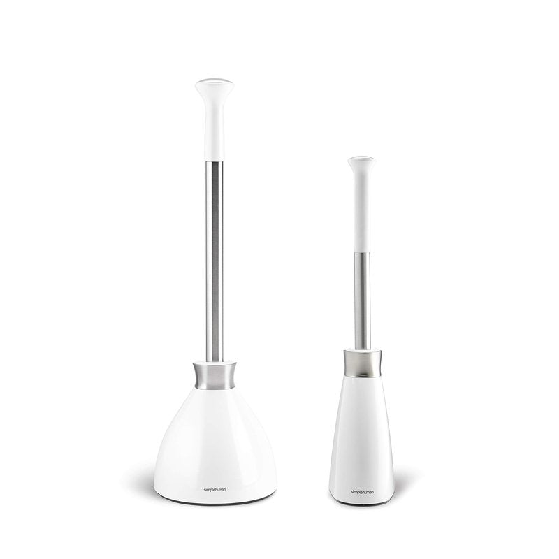 simplehuman Plunger and Toilet Brush Bundle, White