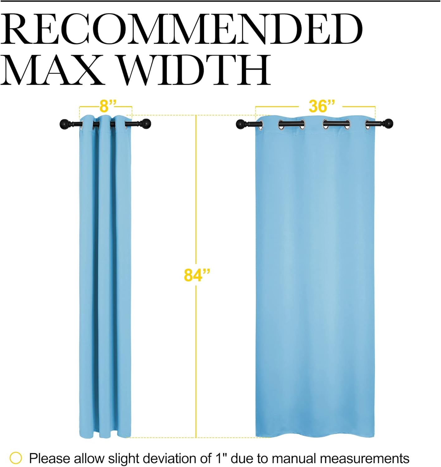 NICETOWN Blackout Window Curtains - Triple Weave Thermal Insulation | Double Panels, 42"x84", Blue