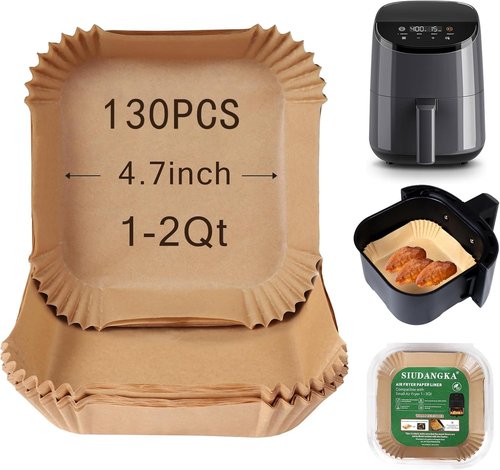 COSORI Disposable Air Fryer Liners - 130 PCS Mini Parchment Baking Sheets for 2.1 Qt Air Fryer