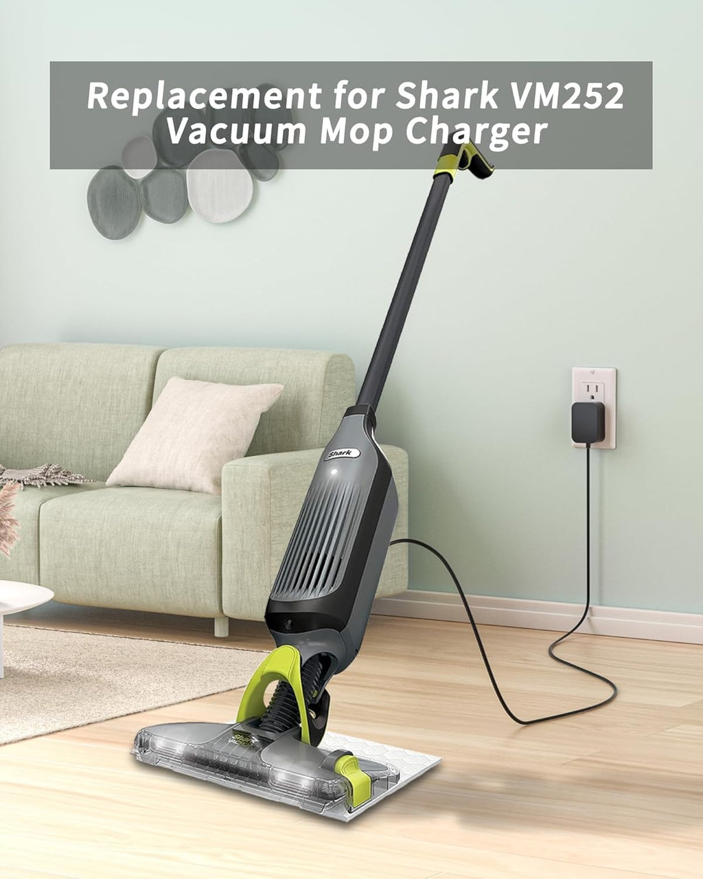 Shark Replacement Vacmop Charger - 13.3V Dual Connector for VM252, VM251, QM250, VM200 Series