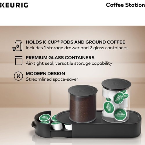 Keurig K-Cup Pod & Ground Coffee Storage Unit, Coffee Storage, Holds up to 12 ounces of Ground Coffee & 12 K-Cup Pods, Black