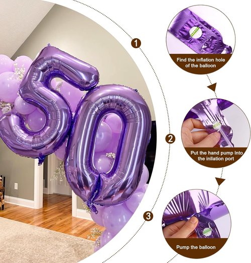 40 Inch Purple Number Balloon by [Brand Name] - Happy Birthday Decoration for Kids & Adults | Perfect for Weddings & Anniversaries