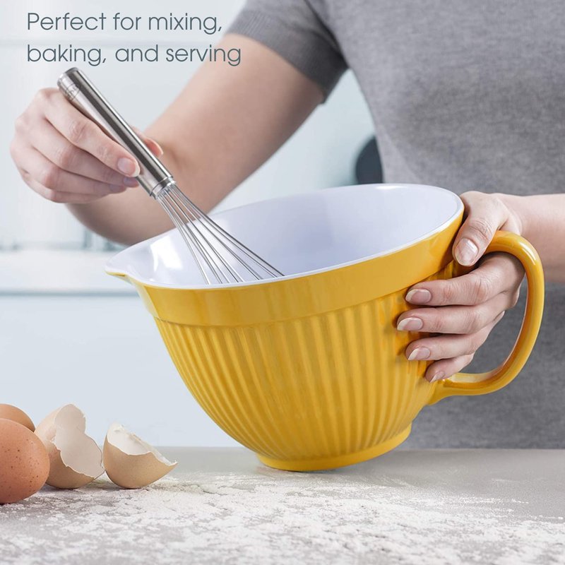 Zeal G208M Two Tone Mixing Bowl/Batter Jug 20cm, Melamine, Mustard