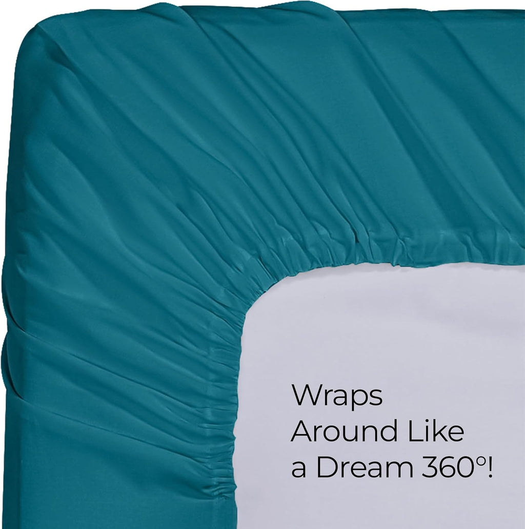 Utopia Bedding Queen Fitted Sheet - Deep Pocket Soft Microfiber - Fade Resistant & Easy Care - Denim Blue