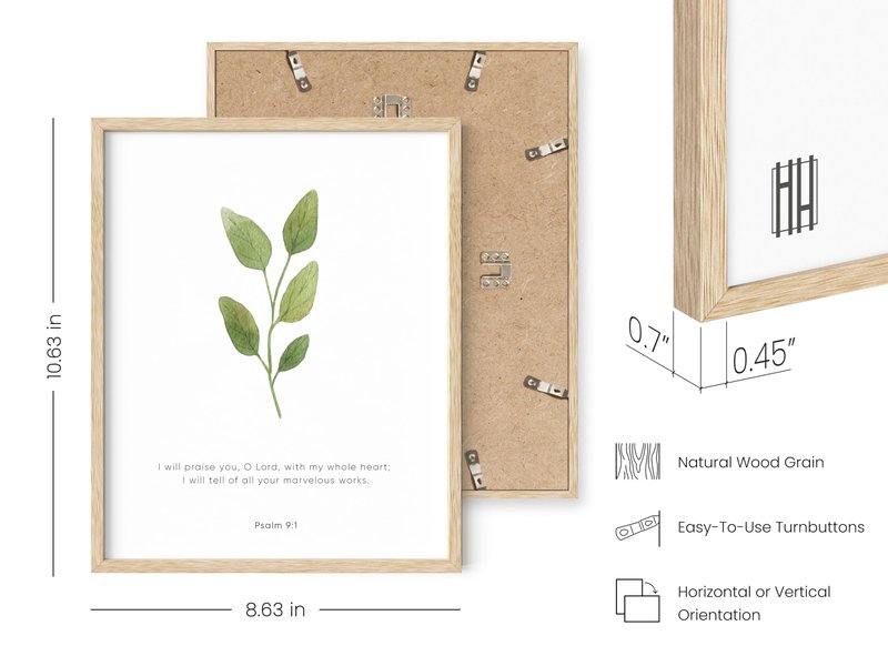 HAUS AND HUES Bible Verses Wall Decor – Set of 6 Christian Scripture Prints, Inspirational Bible Art, Bible Verse Wall Art, Religious Scripture Posters (Beige Frame, 8x10)