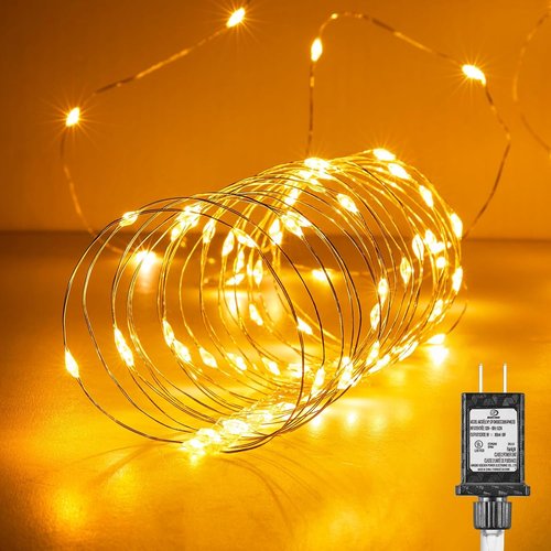 Fairy Lights | 99 Feet 300 LEDs Warm White String Lights - Waterproof Flexible Silver Wire for Indoor & Outdoor Decor
