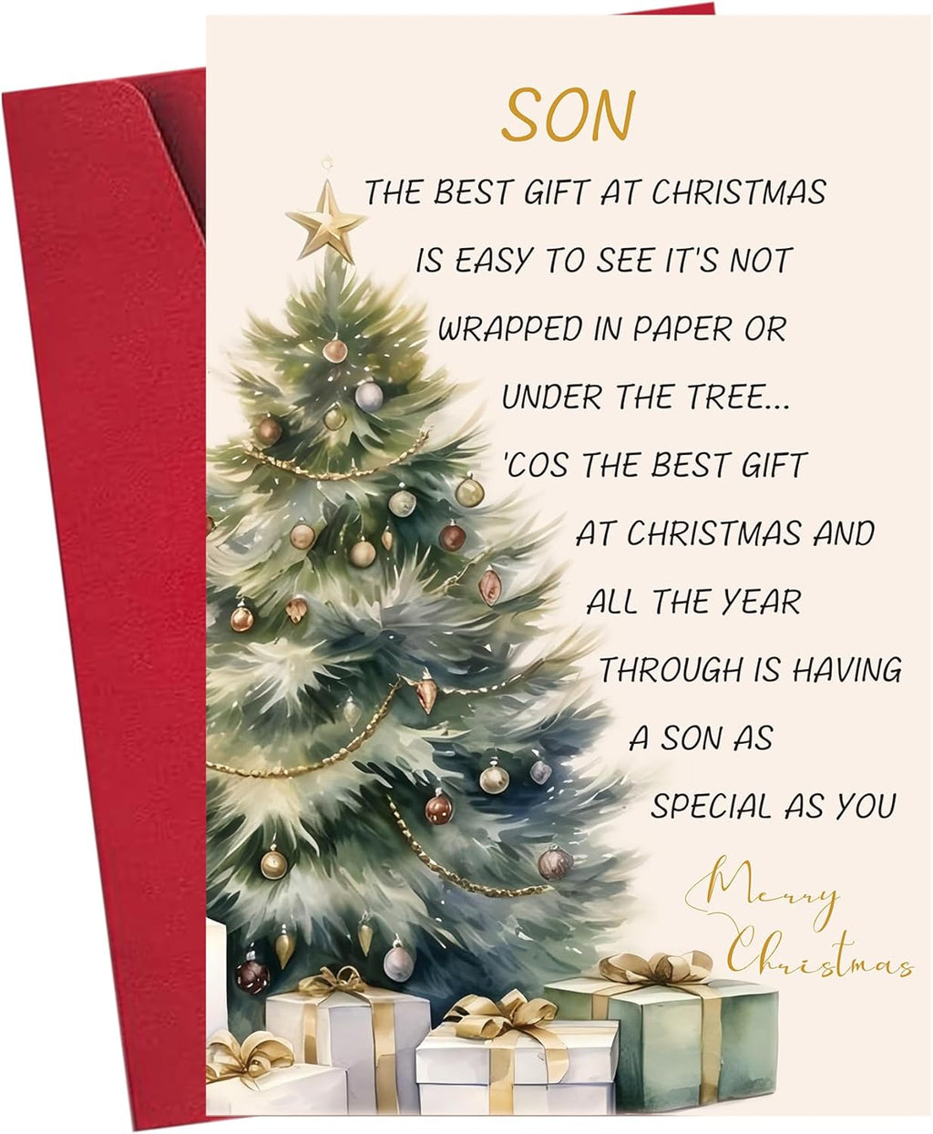 Regine Switzerland Merry Christmas Cards for Son - Heartwarming Gift with Envelope | Perfect for Family Celebrations