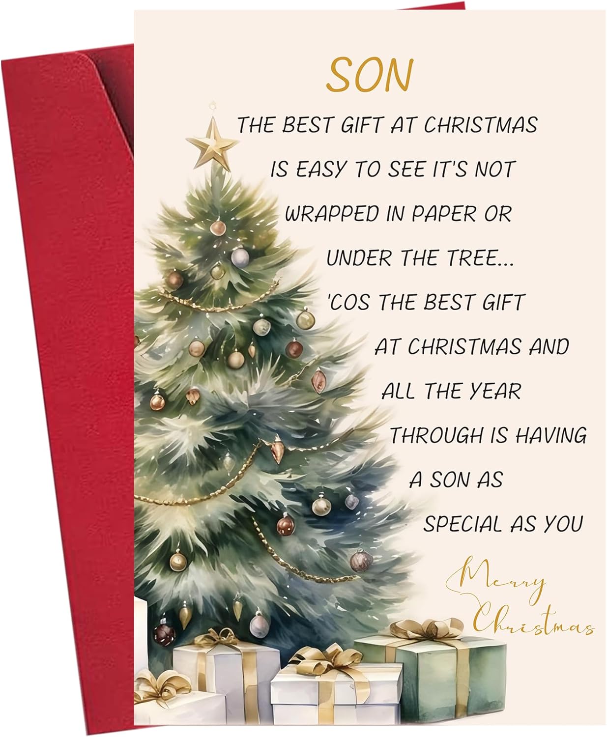 Regine Switzerland Merry Christmas Cards for Son - Heartwarming Gift with Envelope | Perfect for Family Celebrations