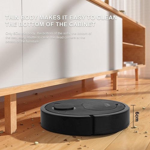 Robot Vacuum and Mop Combo, 2-in-1 Robot Vacuum Cleaner, Wireless Robot Vacuum Cleaner, Strong Suction, timed, self Charging, Quiet, Suitable for Hard Floors, pet Hair, Low Plush Carpets(Black)