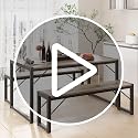 45.5-Inch Dining Table Set for 4 with 2 Benches, Space-Saving Kitchen Table