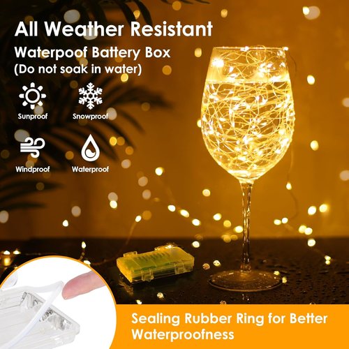 Mlambert Fairy Lights - 33FT Battery Operated with Remote & Timer | Waterproof 100 LEDs for Indoor/Outdoor Decor