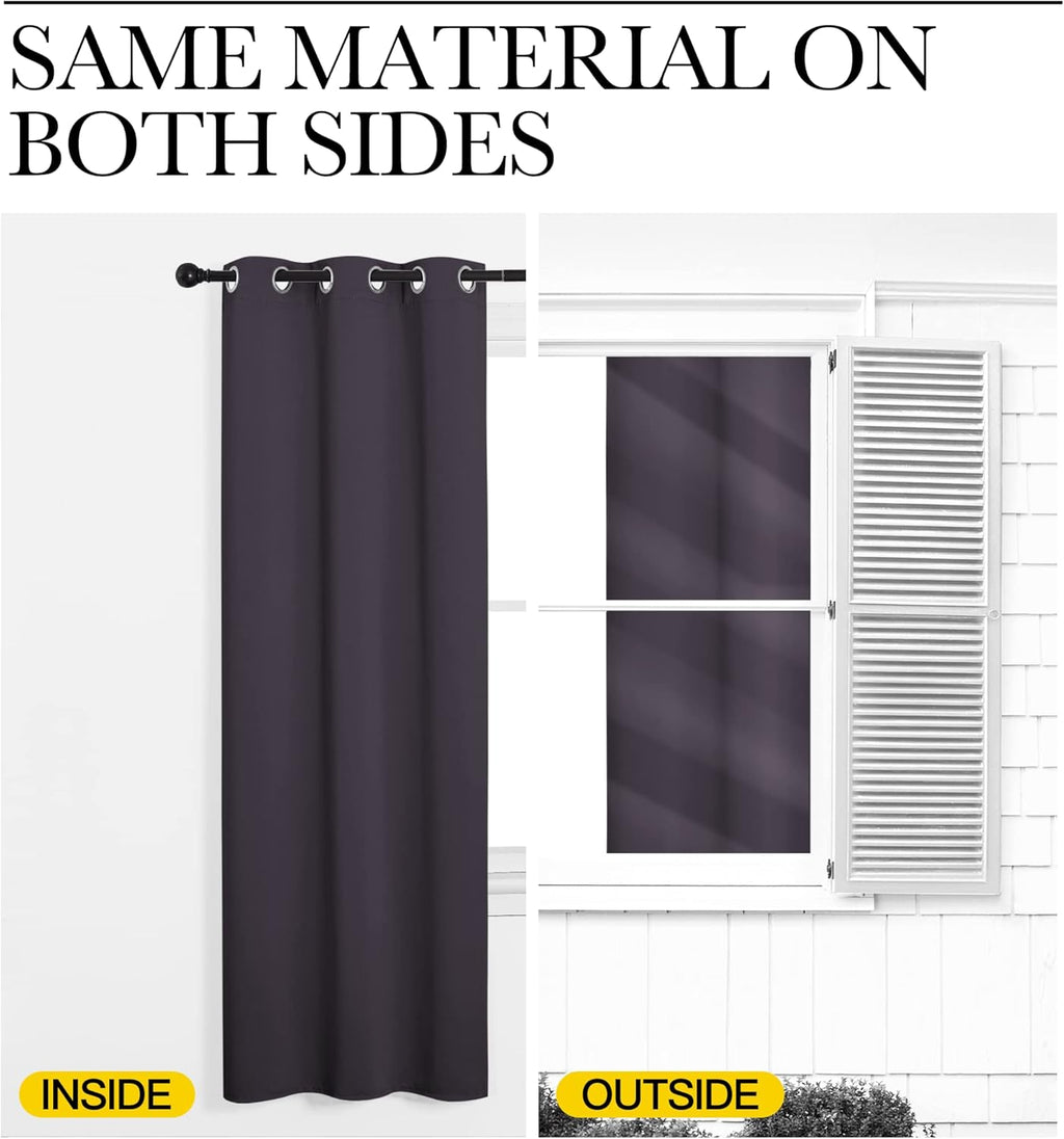 NICETOWN Greyish Purple Blackout Curtains - Thermal Insulated Drapes | 68" Length, 55" Wide, 2 Panels