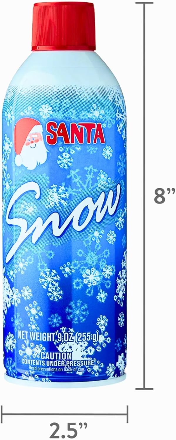 Santa Snow Spray - 2 Pack of 9oz Aerosol Cans for Festive Holiday Decor