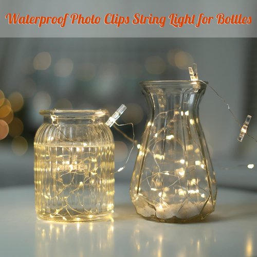 LUSHARBOR Fairy String Lights - 33FT Photo Clips with 51 Clear Clips for Room Decor & Events