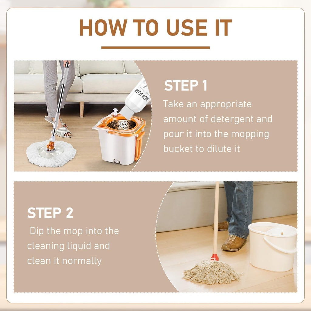 Skiennix Mop Soap - Brazilian Waves Scented Floor Cleaner | Pet-Friendly Multi-Purpose Liquid (2PCS)