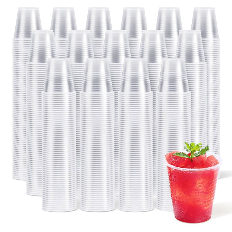 JOLLY CHEF 𝟏𝟐𝟎𝟎 𝐏𝐚𝐜𝐤 5 oz Clear Plastic Cups,5 Ounce Small Disposable Cups for Iced Coffee, Smoothie, Milkshake, Cold Drinks