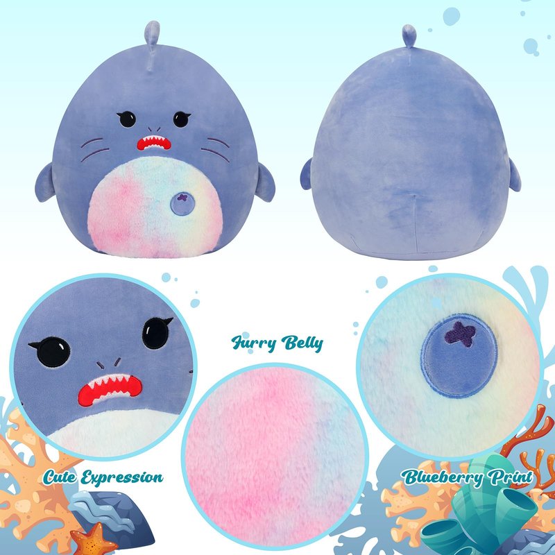Mushymallow 20-Inch Shark Plush Pillow Cute Plush Toy Jumbo Stuffed Shark Soft Stuffed Animal Birthday for Kids