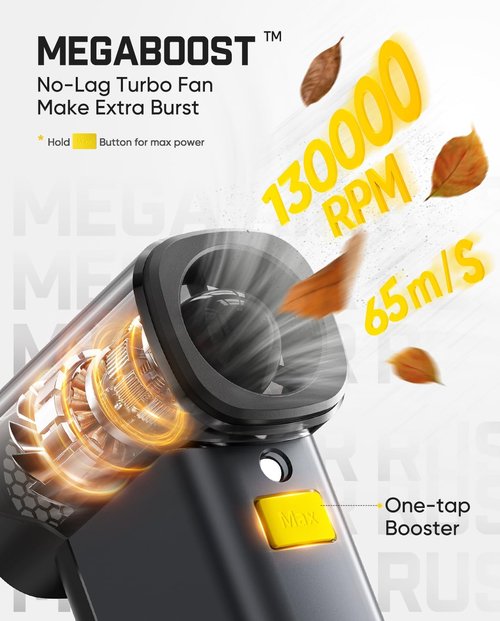 Fanttik B10 Pro Max Electric Air Duster - 130,000 RPM Brushless Motor | Adjustable 6 Gears & Rechargeable Battery