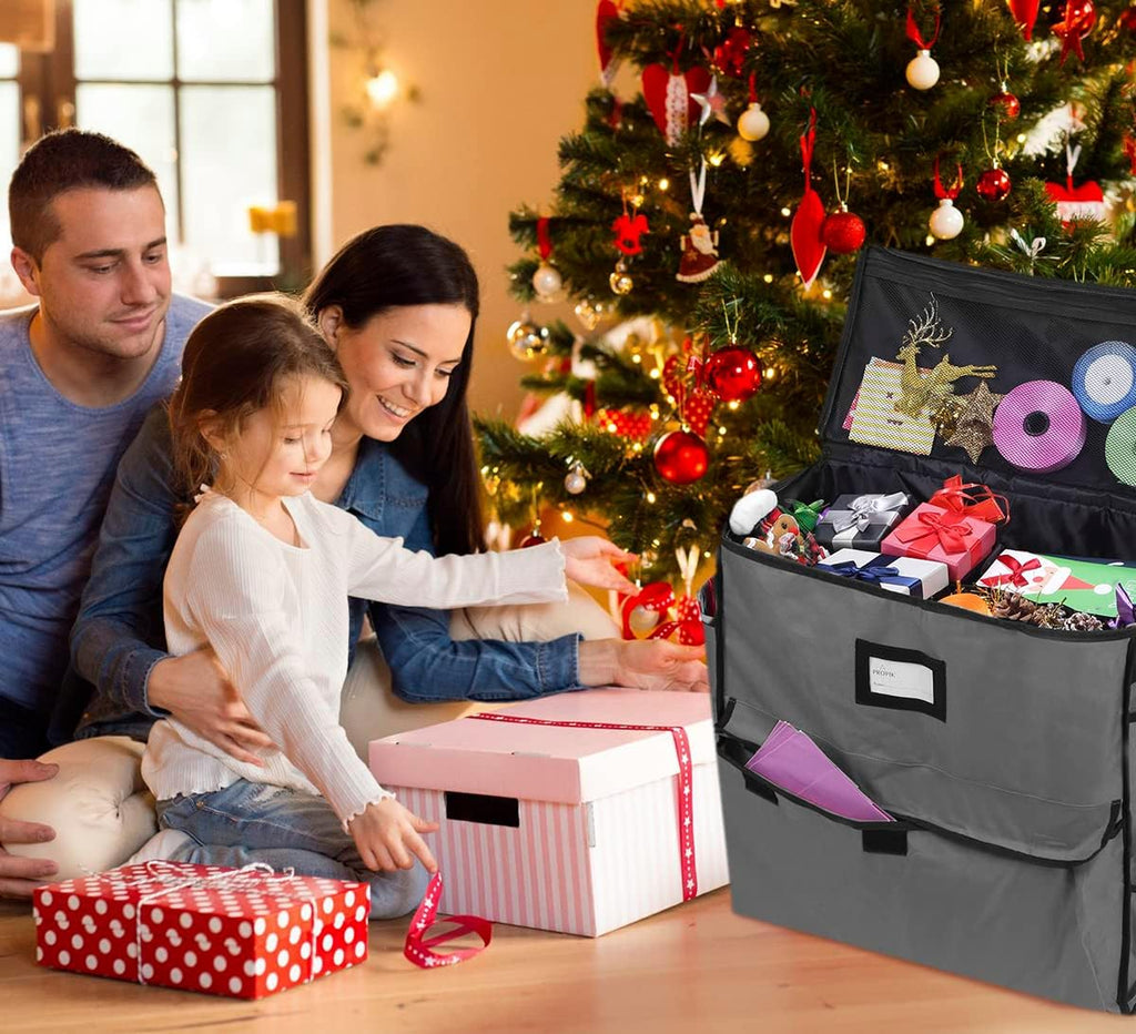 ProPik Holiday Storage Organizer - Unique Gift Bag & Wrapping Accessories | Gray