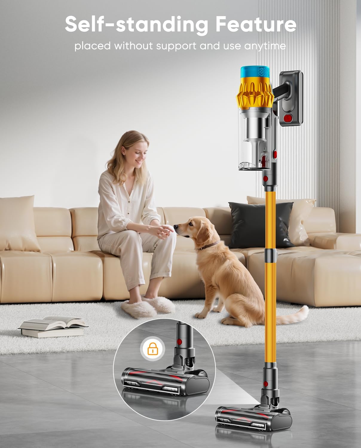 Skiennix Cordless Vacuum Cleaner - 600W Power, 70 Min Runtime, Anti-Tangle Brush, 1.8L Capacity - Blue