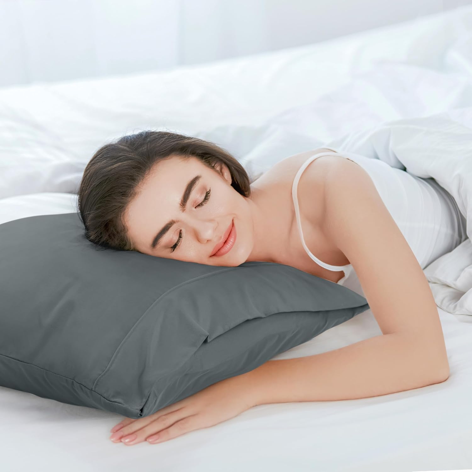 Utopia Bedding King Pillow Cases - Soft Brushed Microfiber - 6 Pack, Fade Resistant | 20 x 40 Inches, Grey