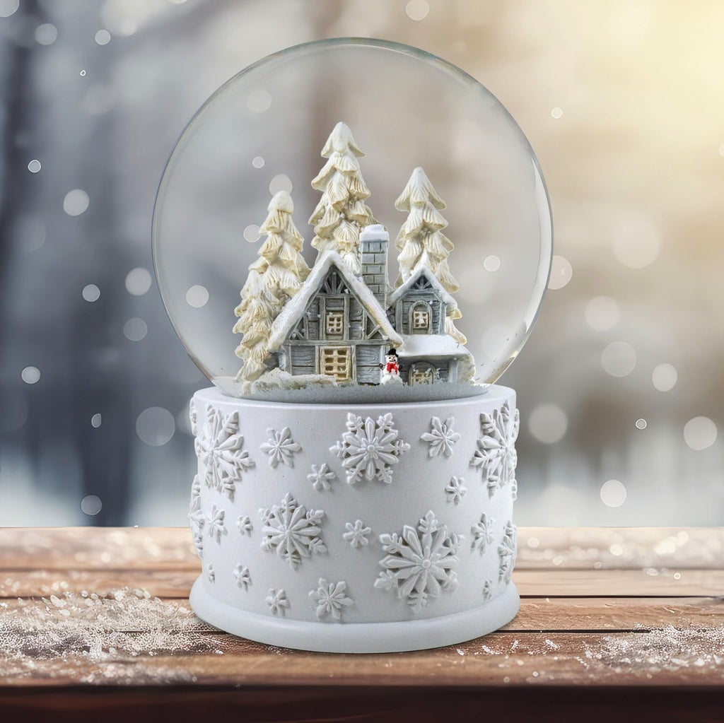 San Francisco Music Box Company Snow Globe - 120mm Snowy White Home Scene Decor