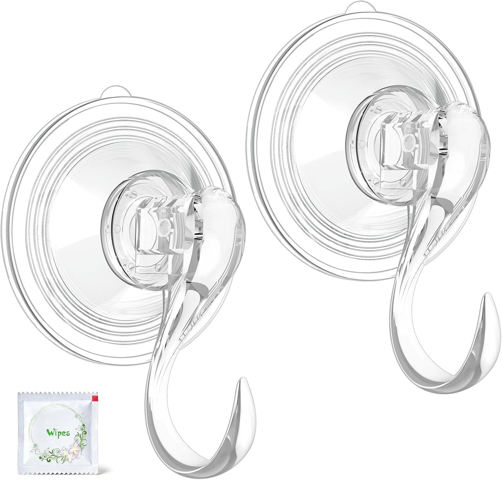 VIS'V Wreath Hanger - Heavy Duty Suction Cup Hooks | 22 LB Capacity, Clear, 4 Pack, Removable & Reusable