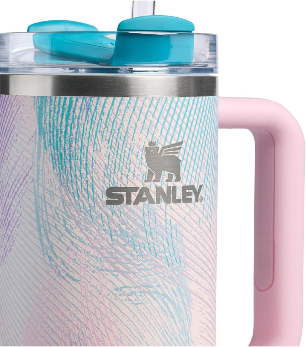 STANLEY Quencher H2.0 Tumbler - 30 oz Insulated Stainless Steel with Handle & Straw | BPA-Free | Sea Glass Plume