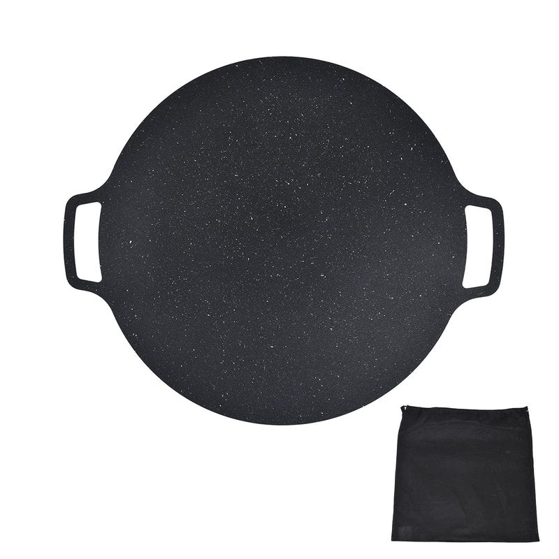 Korean BBQ Grill, Good Insulation Heat Solid Grilling Pan Nonstick for Outdoor Indoor Party for Camping 36CM
