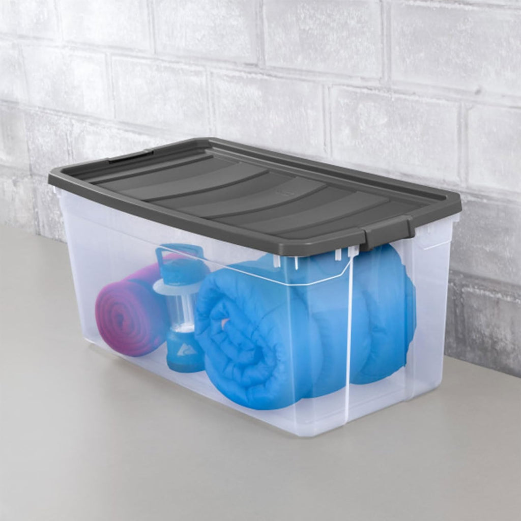 Sterilite Modular Stacker Box Set - Durable Clear Plastic Storage Bins with Latching Lids | 200 Quart, Stackable Organizers for Home & Office