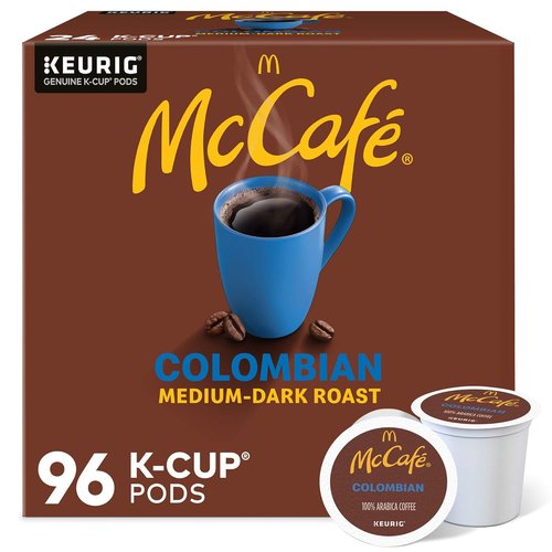 McCafe Colombian Coffee K-Cup Pods - Medium Roast, 96 Count (4 Packs of 24) for Keurig