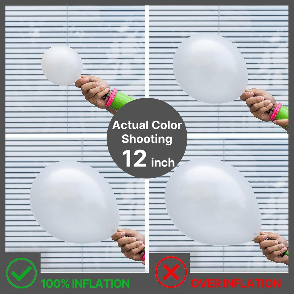 PartyWoo Pearl White Balloons - 100pcs 12-Inch Metallic Latex for Weddings, Anniversaries & Celebrations