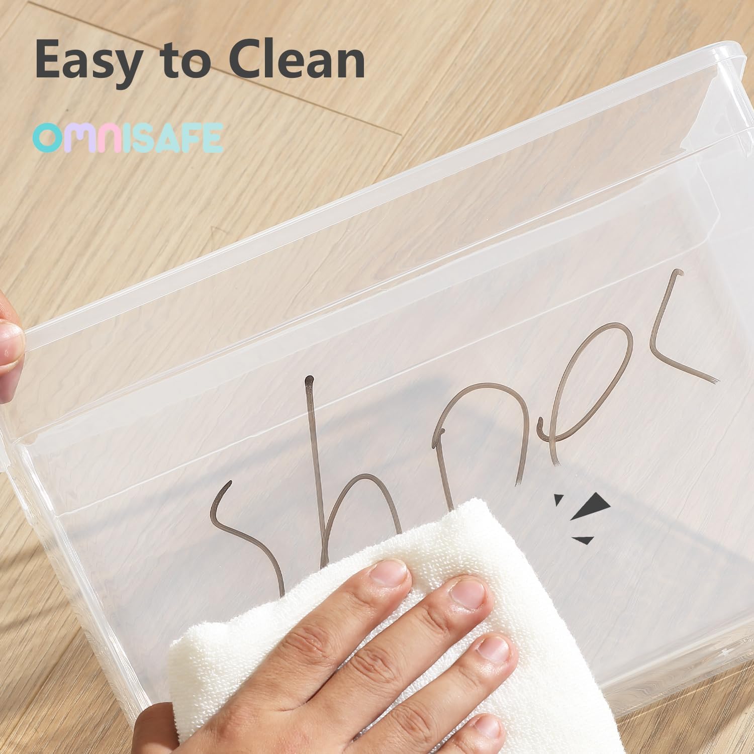 Stackable Plastic Storage Shoeboxes by [Brand Name] - BPA-Free Nestable Containers with Latching Lid | 6 Quart, Transparent, 12 Pack for Home & Office Organization