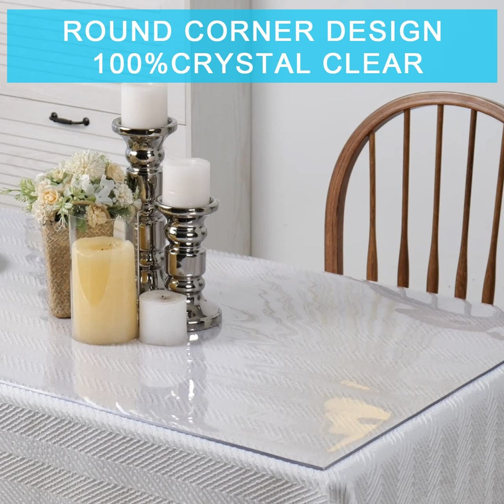 34x72 Wedding Buffet Table Cover Protector Clear Plastic PVC Desk Cloth Meeting Table Pad Mat for Wood Coffee Glass Dining Patio Picnic Tabletop Kitchen Countertop Protective Waterproof Non-slip Vinyl