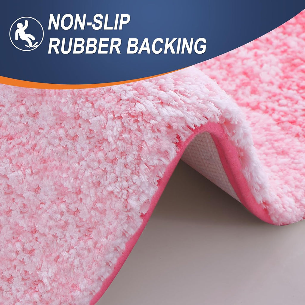 OLANLY Large Bathroom Rugs - Extra Soft Microfiber Mat 54x24 | Quick Dry & Machine Washable, Pink